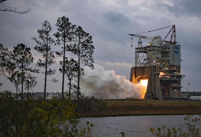 NASA Conducts First Test of Redesigned Moon Rocket Engine At Stennis
