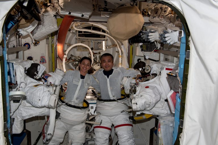 Suiting Up For Their First Spacewalk