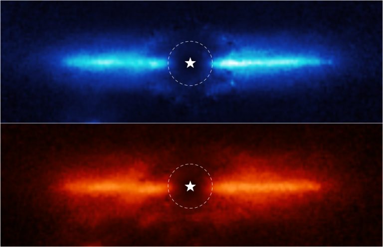 A Dusty Debris Disk Observed Around Red Dwarf Star AU Mic