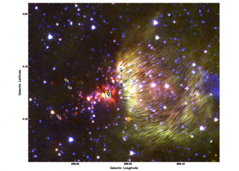 Formation Of Massive Star Caught In The Act With Magnetic Field Mapping